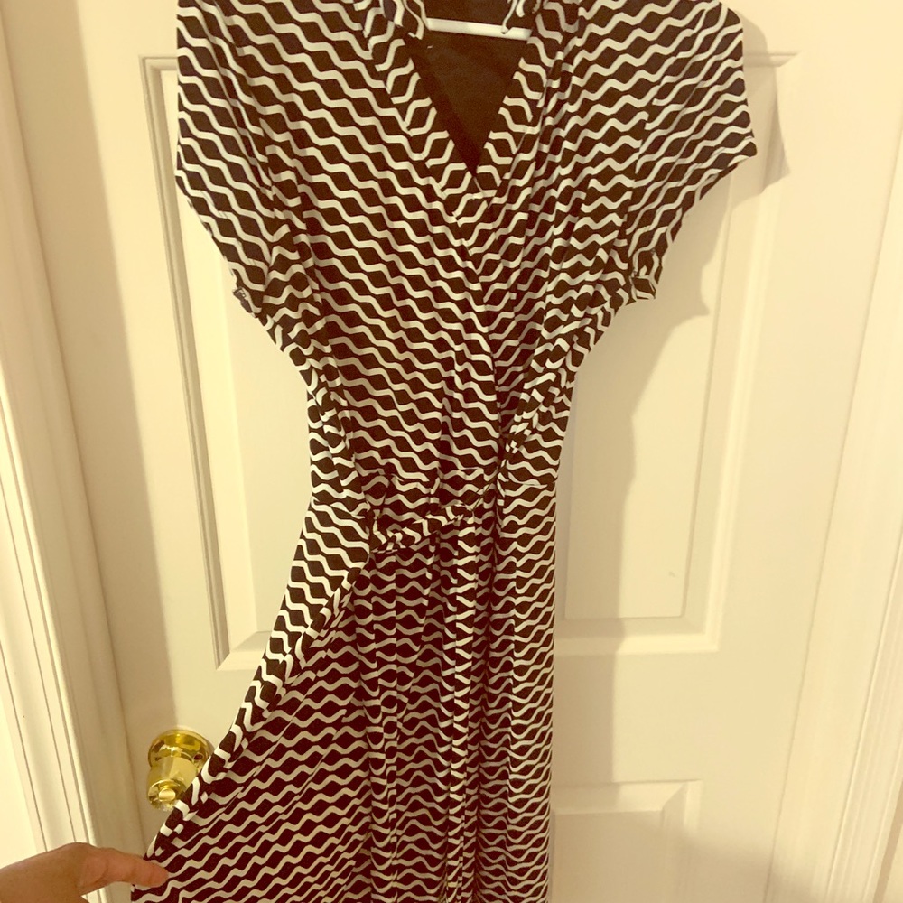 Navy and White Wrap dress
